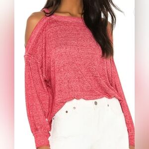 NWT Free People We The Free Chill Out Cold Shoulder Long Sleeve Top